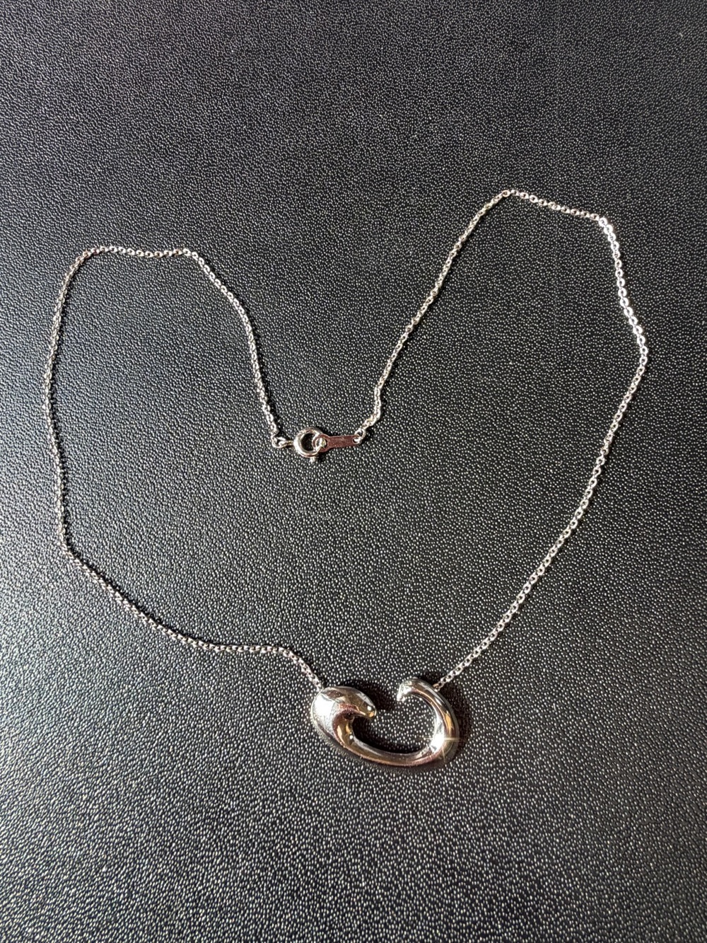 Sterling silver simple curve necklace elegant